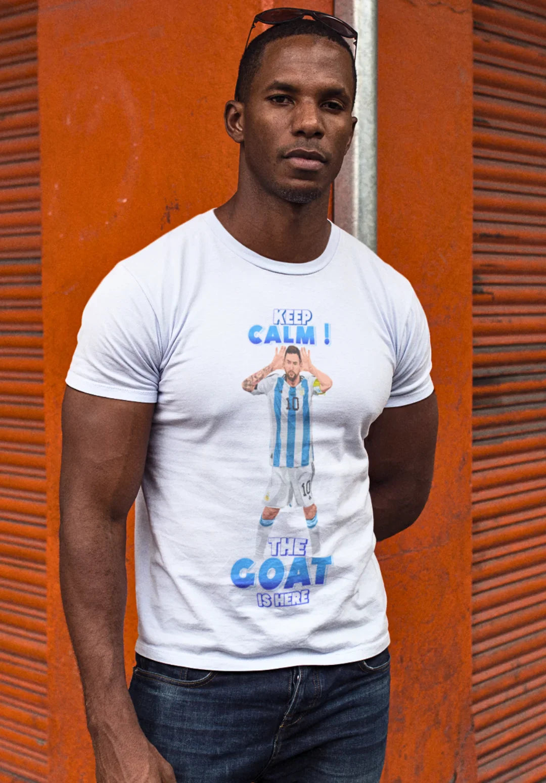 Keep Calm The Goat is Here Messi Attitude Celebration T-Shirt