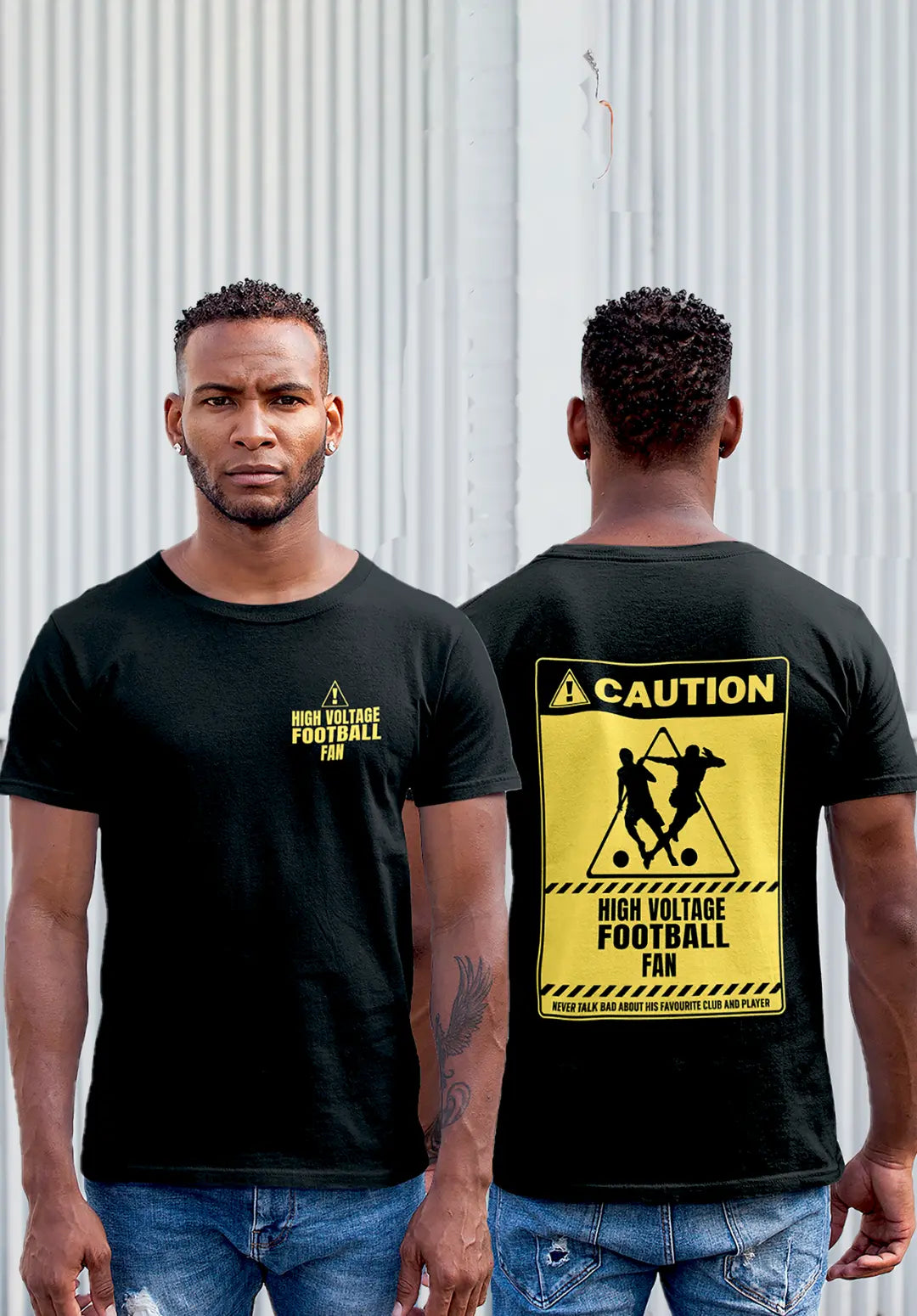 Caution ! High Voltage Football Fan Premium T-Shirt
