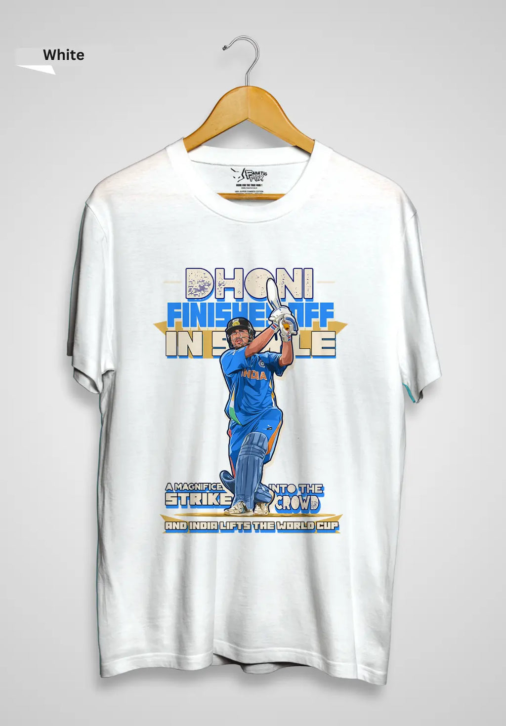 Dhoni Finishes Off in Style World Cup Winning Moment T-Shirt