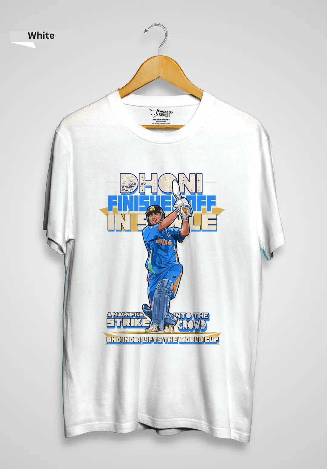 Dhoni Finishes Off in Style World Cup Winning Moment T-Shirt