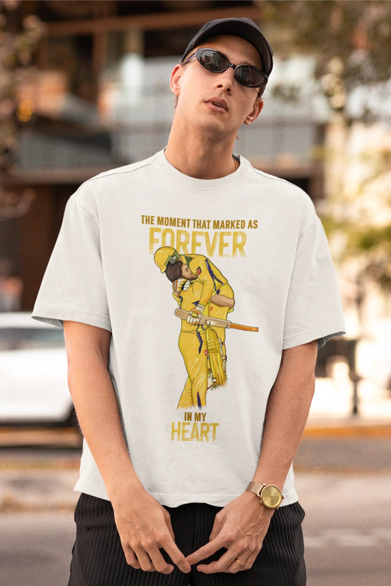 Dhoni and Jadeja CSK Winning Moment T-Shirt (Oversized)