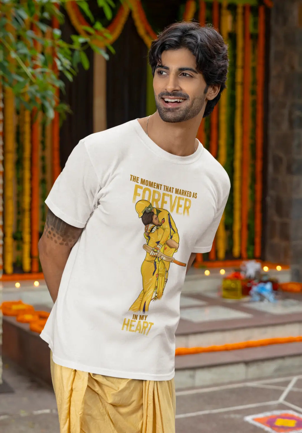 Dhoni and Jadeja CSK Winning Moment T-Shirt
