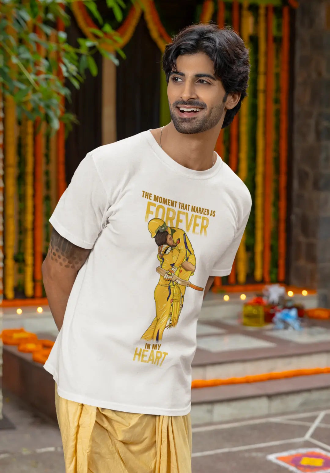 Dhoni and Jadeja CSK Winning Moment T-Shirt