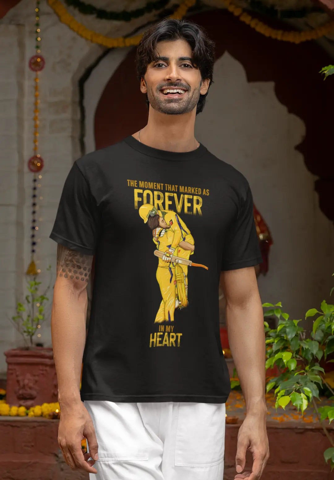 Dhoni and Jadeja CSK Winning Moment T-Shirt